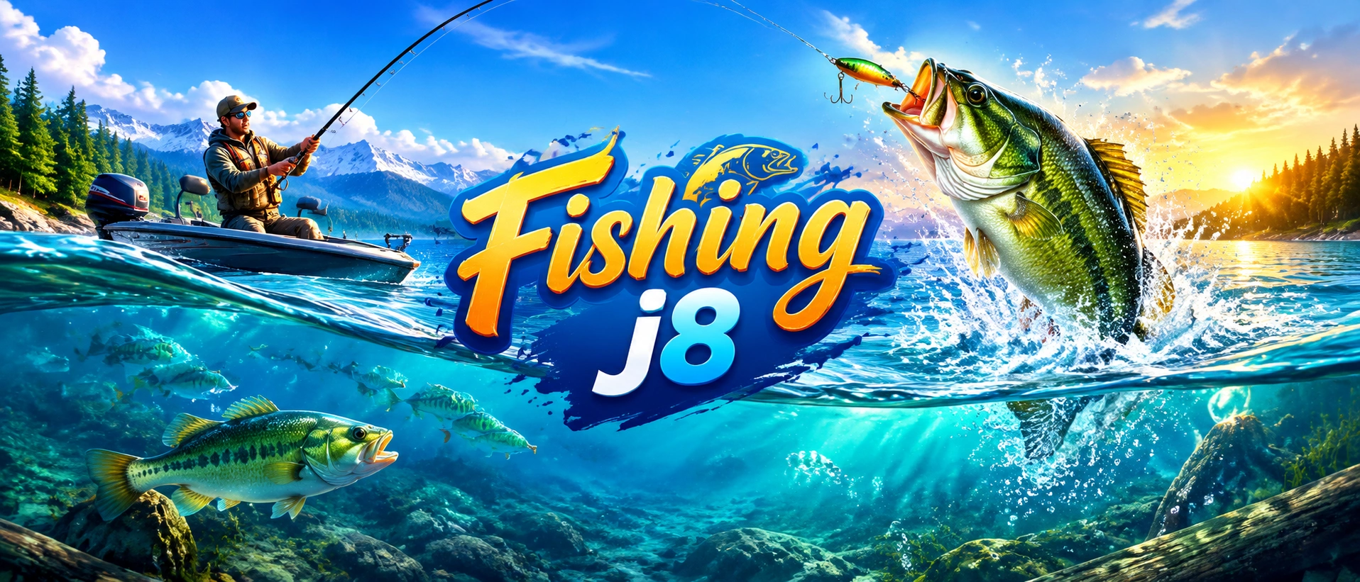 Mobile fishing game interface with clear lobby navigation